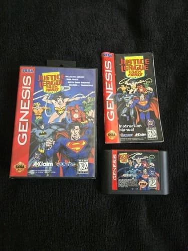 Justice League Task Force (Sega Genesis, 1995) CIB W/ Manual