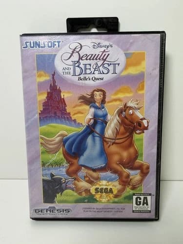 Disney's Beauty and the Beast Belle's Quest Sega Genesis Tested Working