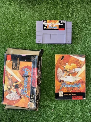Brandish SNES Super Nintendo CIB Complete 100% authentic Rough Box