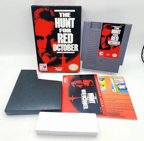 CIB The Hunt for Red October NES Nintendo Complete In Box VG Cond! W/ Protector