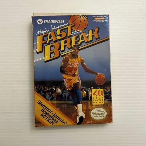 Magic Johnson's Fast Break Nintendo Nes Complete CIB Good Condition Authentic