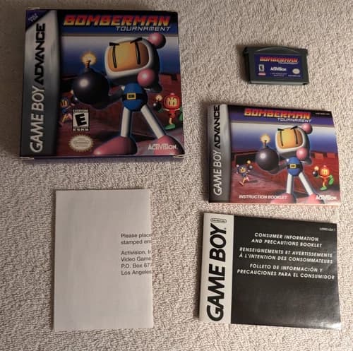 GameBoy Advance GBA Bomberman Tournament COMPLETE Box TESTED