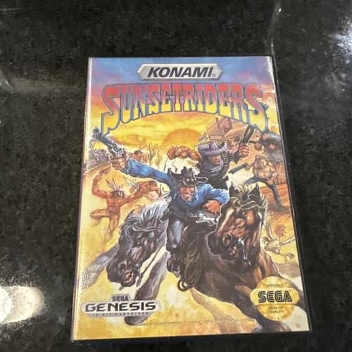 Sunset Riders (Sega Genesis) Complete w/Manual, Tested, Konami Arcade Great Game