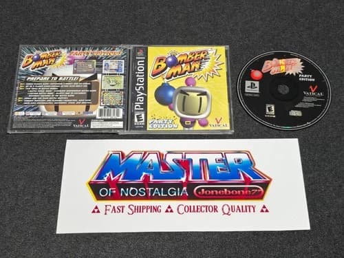 PS1 Sony BOMBERMAN PARTY EDITION Complete CIB Case Playstation 1 Game Bomber Man