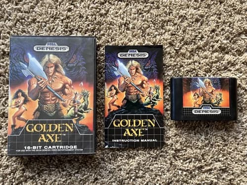 Golden Axe (Sega Genesis, 1989) Complete CIB, Authentic