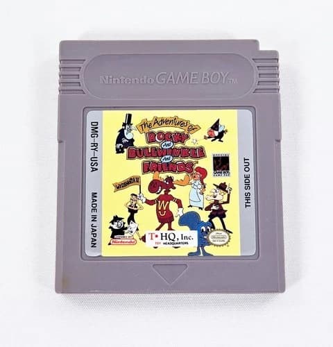ADVENTURES OF ROCKY AND BULLWINKLE AND FRIENDS 1991 Game Boy Clean Pins Tested