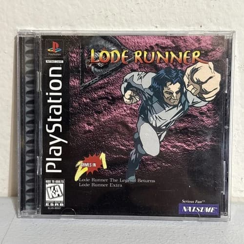 Lode Runner The Legend Returns PS1 CIB Black Label