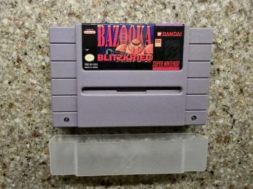 SNES Bazooka Blitzkrieg Super Nintendo Game Cartridge