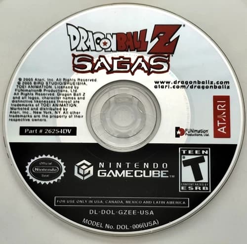 Dragon Ball Z Sagas (Nintendo GameCube GCN, 2005) *Disc Only* Tested & Cleaned!