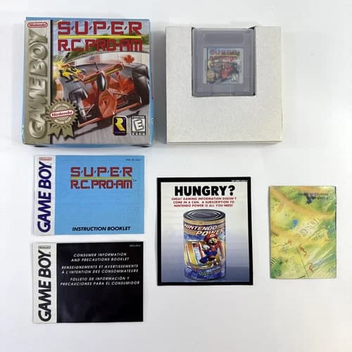 Super R.C. PRO-AM (Nintendo GameBoy, 1998) Game Box Manual Inserts - Tested