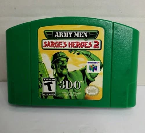 Army Men Sarges Heroes 2 Nintendo 64 N64 Green Cartridge NUS-006 USA Game Only