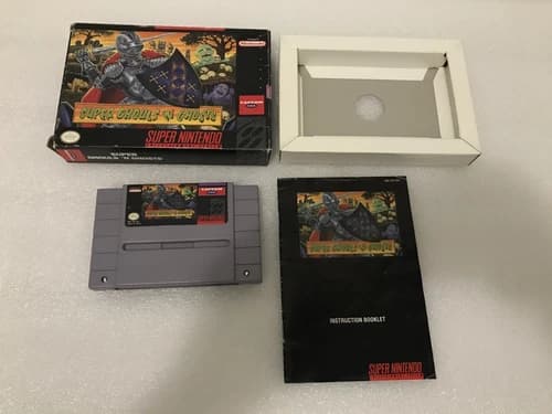 Super Ghouls 'n Ghosts (Super Nintendo SNES, 1991) Complete w/ Manual