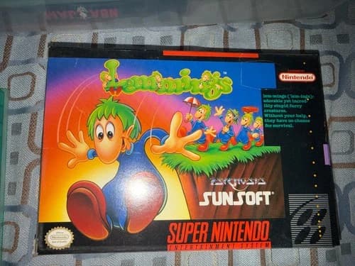 Lemmings (Super Nintendo Entertainment System, 1992) Complete W/ Box, Manual Etc