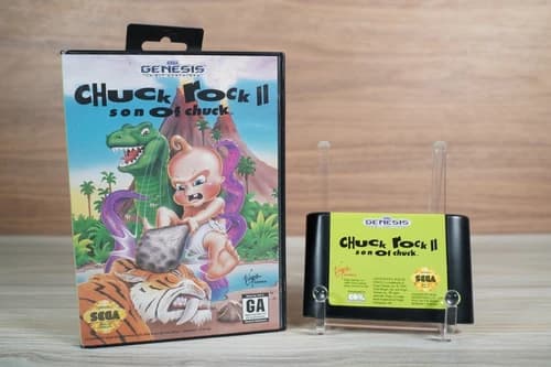 Chuck Rock II Son of Chuck Sega Genesis CIB – Complete w/ reg clean!