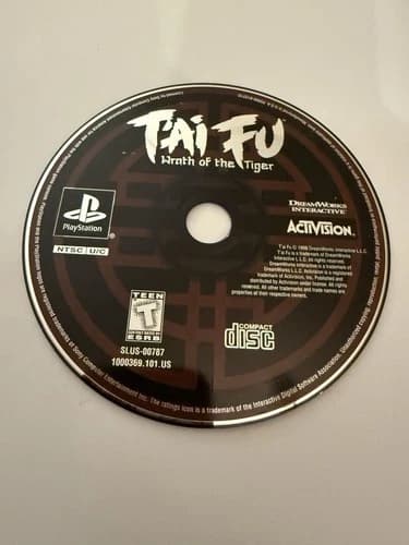 Tai Fu Wrath of the Tiger Playstation Disc Only Works Great