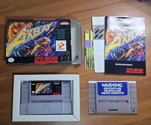 Axelay Super Nintendo Snes Complete CIB Very Good Shape Authentic