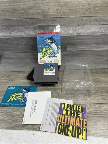The Blue Marlin NES Nintendo Complete CIB Authentic! Good Condition! RARE!