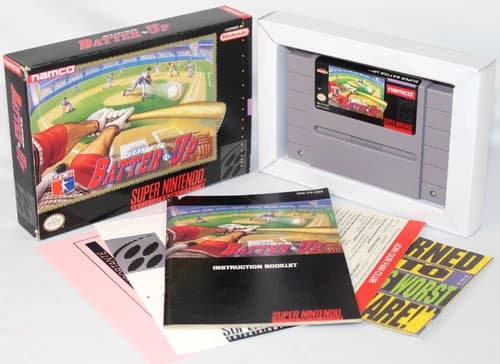 Super Batter Up SNES Complete CIB Authentic! Great Condition w/ RARE REG CARD!