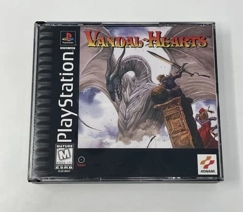 Vandal-Hearts (Sony PlayStation 1, 1997) Complete CIB Manual Reg Card