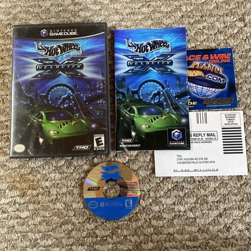 Hot Wheels Velocity x Nintendo GameCube 2002, Complete w/ Manual Tested Working