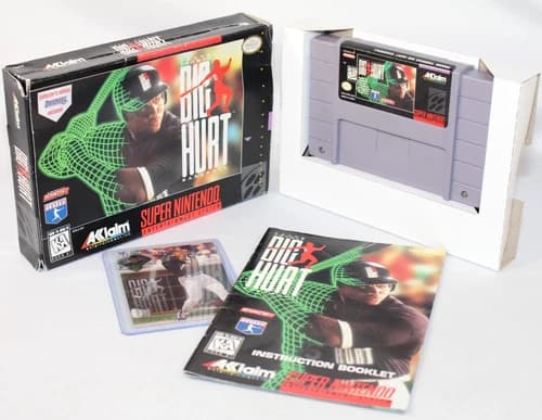 Frank Thomas Big Hurt Baseball SNES Complete CIB! Good Condition w/ RARE CARD!