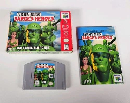 Army Men: Sarge's Heroes N64 (Nintendo 64, 1999) - CIB w/ Inserts - *TESTED*