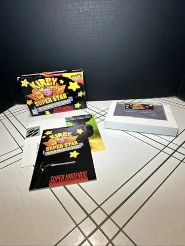 Kirby Super Star Snes CIB W/Manual Box Game Cartridge Tested Works