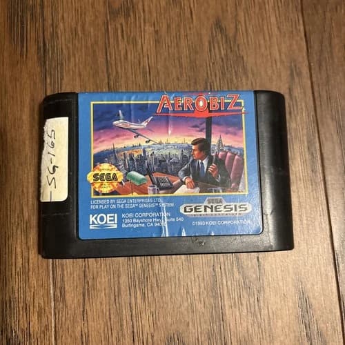 Aerobiz Sega Genesis Airline Management Sim Video Game Authentic Cartridge Only