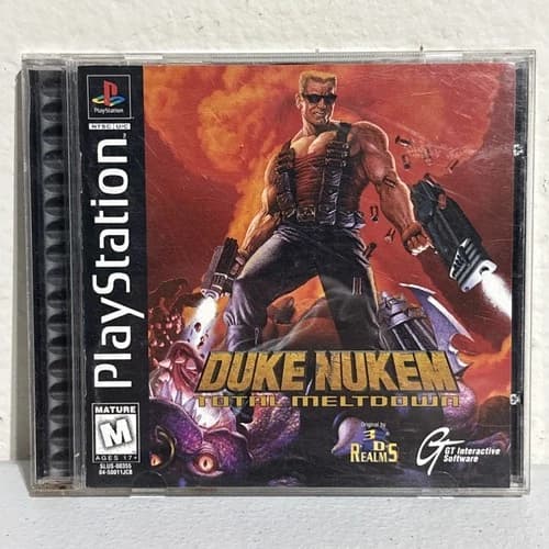 Duke Nukem: Total Meltdown (Sony PlayStation, 1997) PS1 COMPLETE CIB REG CARD!!