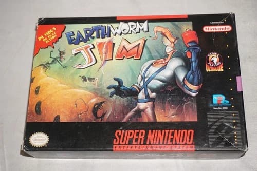 Earthworm Jim 1 (Super Nintendo SNES) Complete in Box w/ Reg Card CIB