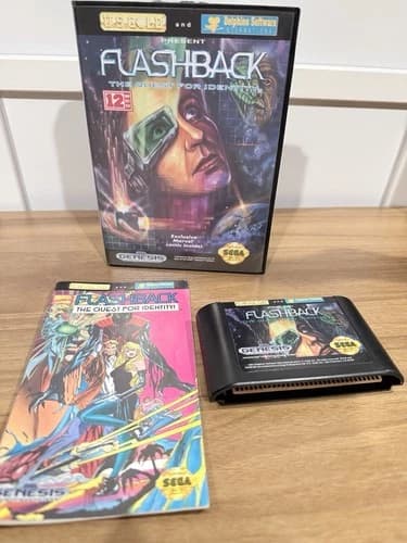 Flashback: The Quest for Identity (Sega Genesis, 1993) CIB Tested