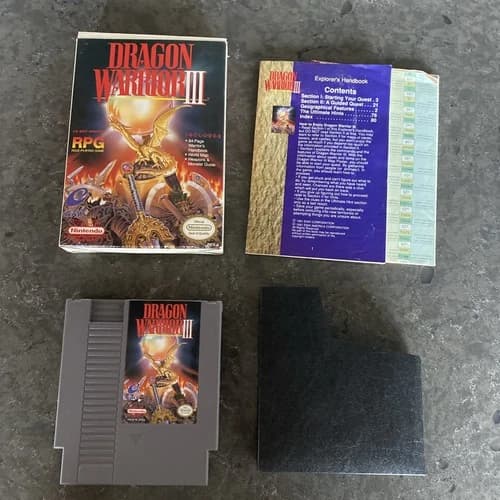 Dragon Warrior III 3 (Nintendo NES) Complete in Box w/ Chart CIB