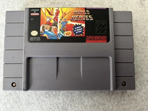 World Heroes Video Game SNES Super Nintendo - Cartridge only.