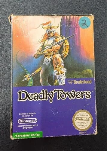 NES Nintendo DEADLY TOWERS - Complete With box game sleeve manual tested