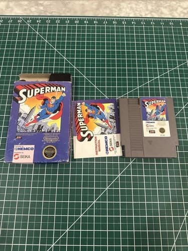 Superman (Nintendo NES, 1988) Kemco - Cartridge, Box, Manual