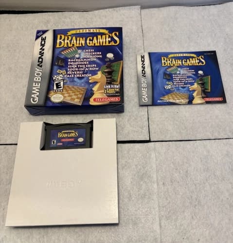 Ultimate Brain Games for GameBoy Advance CHESS/CHECKERS/BACKGAMMON, box, manual