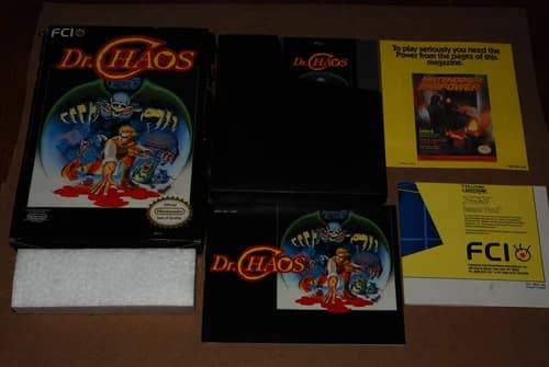 NES Nintendo Entertainment System DR. CHAOS Complete in Box - Tested & Working