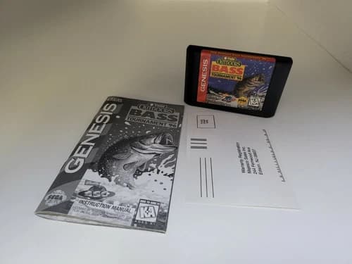 TNN Bass Outdoors Bass Tournament 96 for Sega Genesis Tested Works Great #E20