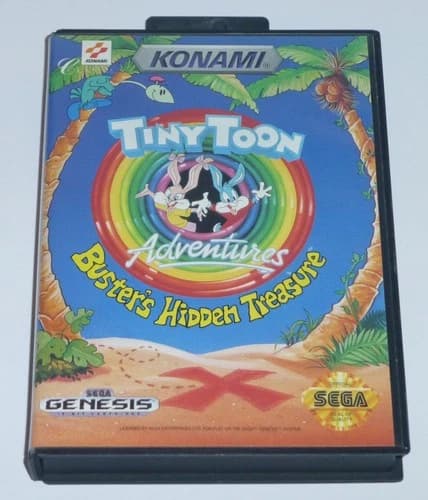 TINY TOON ADVENTURES: BUSTER'S HIDDEN TREASURE - Sega Genesis Game, Complete CIB