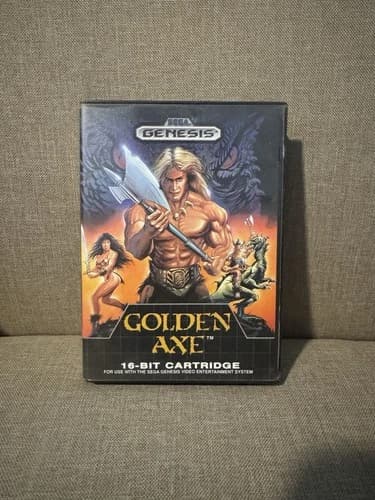 Golden Axe Sega Genesis 1989 Complete In Box With Manual Tested & Working