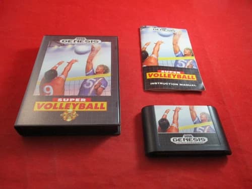 Super Volleyball (Sega Genesis, 1991) COMPLETE w/ Box manual game WORKS!
