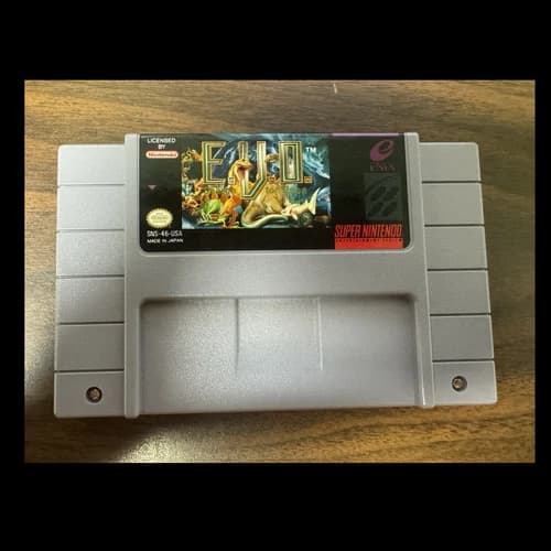 E.V.O. EVO THE SEARCH FOR EDEN Super Nintendo SNES Game Authentic Tested