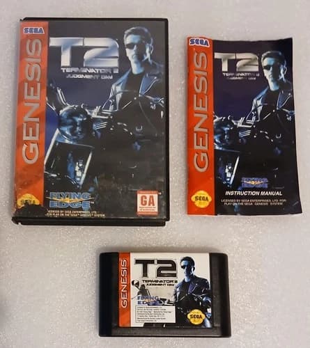 T2: Judgment Day Terminator 2 (Sega Genesis, 1998) CIB Complete w/Manual TESTED