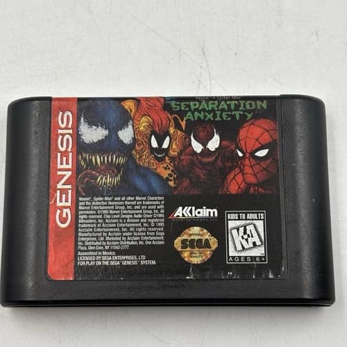 SEGA Genesis - Separation Anxiety Spiderman - Cartridge Only - Tested Authentic
