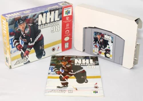 NHL Breakaway 98 N64 Nintendo 64 Complete CIB Authentic! Good Condition! Nice!