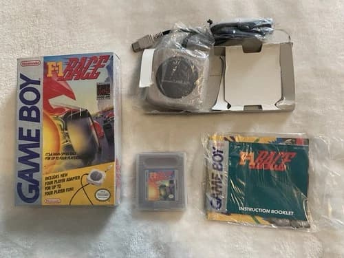 F-1 Race Nintendo Game Boy Complete CIB Big Box w/ 4-Player Adapter! Rare!
