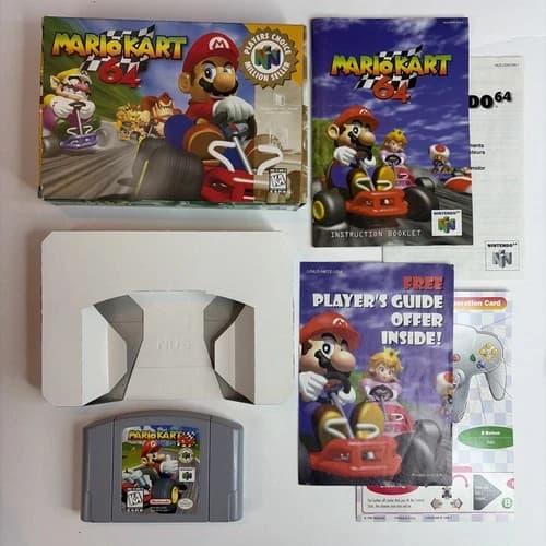 Nice! Mario Kart 64 (Nintendo 64 N64) Complete In Box CIB Works Authentic