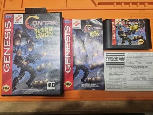 Contra: Hard Corps (Sega Genesis) Authentic, Complete W/Card, Tested and Works!