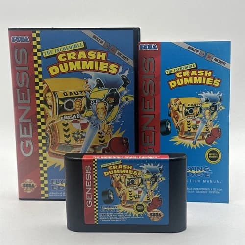 The Incredible Crash Dummies- Sega Genesis Complete Case Cartridge Manual