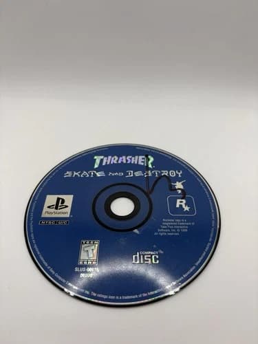 Thrasher Skate and Destroy Sony PlayStation 1 PS1 Disc Only